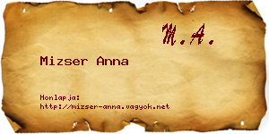 Mizser Anna névjegykártya