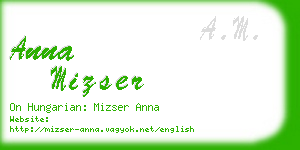 anna mizser business card